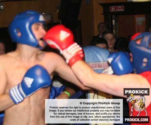 ProKick's Andrew Duffin takes a hard shot in his first boxing fight in Kilkenny