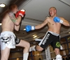 ProKick fighter Darren McMullan narrowly dodges a hard kick from opponent Barry Haberland from Holland.