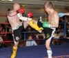 Maltese fighter Bo Desselbrine lands a hard front kick to ProKick fighter Stuart Jess.