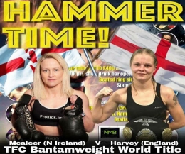 Cathy McAleer is gunning for another world title and making her a three-time Martial Art world champion. McAleer will share the ring with two-time world full-contact champion Tina Harvey this Saturday 24th September 2016