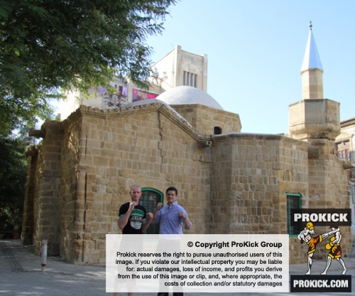 ProKick fighters Darren McMullan and Peter Rusk take in some of the tourist sights of Nicosia.