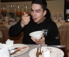 ProKick fighter Karl McBlain finally getting down to one of his favourite pastimes, eating!