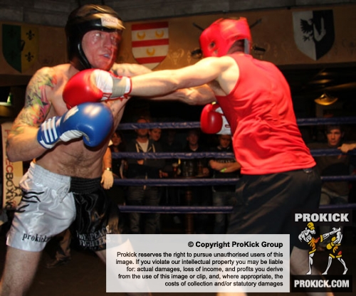 ProKick's Darren McMullan trading hard punches with Philip Ryan during their boxing fight in Kilkenny