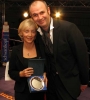 Dr Carole Presern receiving Acknowledgement award for supporting the Sport of Kickboxing from Joe Lindsay
