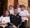 Pictured here are all four of the Eyre junior ProKick-ers with proud Dad George