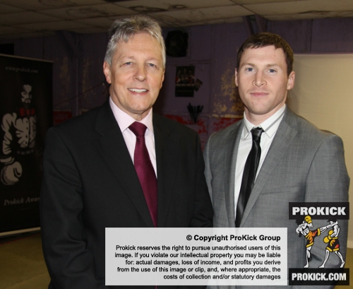 Northern Ireland First Minister Peter Robinson wished East Belfast rising kickboxing star Johnny Smith all the best