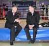 ProKick founder Billy Murray discusses the future of the sport with First Minister Peter Robinson during his visit.