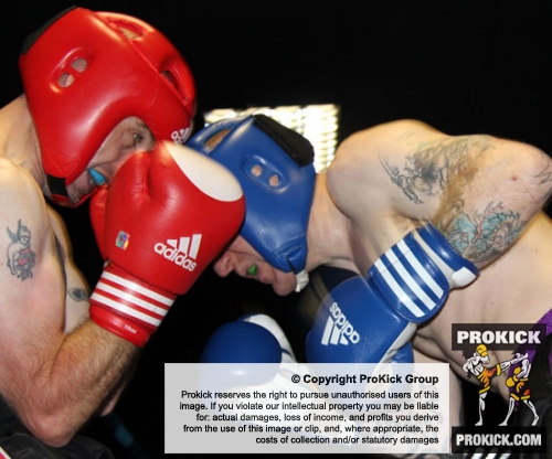 ProKick fighter Gary Fullerton covers up from some hard shots