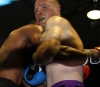 ProKick fighter Gary Fullerton working on the inside against Swiss opponent Damien Sabas