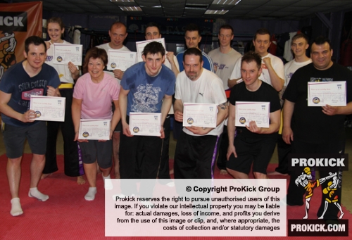 ProKickers from Advanced Beginner To Orange belt gathered together today, St Patrick's Day 2012 at ProKick HQ