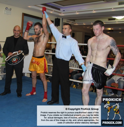 ProKick fighter Johnny Smith doesn't get the decision in his title fight at the event in Nicosia, Cyprus on 9th March 2012.