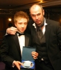 Junior kickboxer of the Year award - Ryan Dougal lifts the top spot - pictured with host TV favourite Joe Lindsay