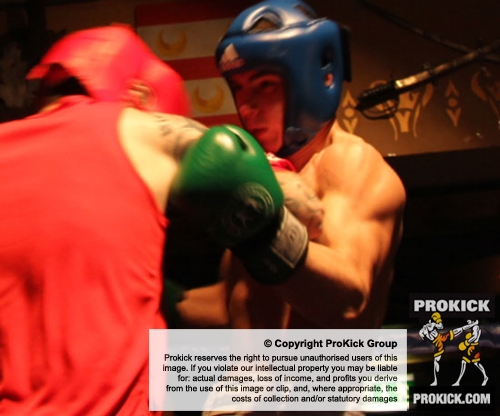 ProKick's Karl McBlain boxing hard towards Kilkenny's Johnny McCabe during their boxing fight in Kilkenny