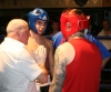 ProKick's Karl McBlain listens to the referee before his boxing fight with Johnny McCabe