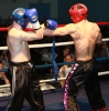 ProKick's Karl McBlain lands a hard left jab straight to the chin of England's Dean Perry