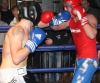ProKick's Peter Rusk pushes forward in his boxing fight with Miles Price during their boxing fight in Kilkenny