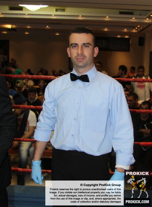 Cypriot WKN Official and referee for the day Mr Socrates Socratous before the event in Nicosia, Cyprus on 9th March 2012.