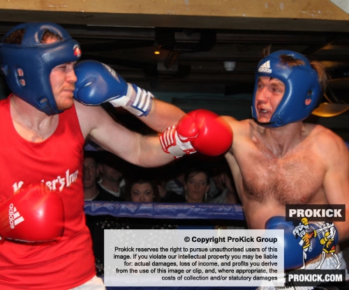 ProKick's Pawel Stemerowicz lands a hard right hand during his first boxing fight in Kilkenny