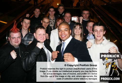 Tyrone Spong pictured with the ProKick team at the ANA Intercontinental hotel Tokyo Japan