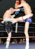 ProKick's Stuart Jess trading hard kicks with opponent Loic Jeannin