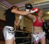ProKick fighter Ursula Agnew in action at the event in Nicosia, Cyprus on 9th March 2012.