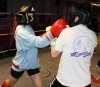 ProKick members Amy Filer and Anna Mallon sparring on the final week of ProKick HQ's level 1 sparring course.