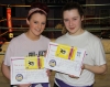 New ProKick Junior Brown Belts Aimee McKee and Sascha Burns posing happily after a hard grading day at ProKick HQ
