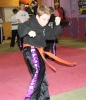 Junior ProKick member Alex McGreevy Jr kicking hard in his green belt grading