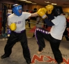 ProKick members Alex McGreevy and David Jones sparring on the final week of ProKick HQ's level 1 sparring course.
