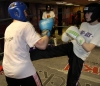 ProKick member Anna Mallon sparring on the fourth week of ProKick HQ's level 1 sparring course.