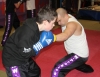 ProKick member Bailie McClinton with one of his team mates David Filer sparring at ProKick HQ
