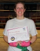 New ProKick Blue Belt Christine Honnor posing happily after a hard grading day at ProKick HQ