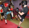 ProKick members Chris Truesdale and Steven Forde sparring on the third week of ProKick HQ's level 2 sparring course.
