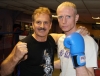 Prokick fighter Darren McMullan with friend of Billy Murray's (all the way from Thailand) Stephen Brown at last night's sponsored 'spar-a-thon'.