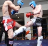Young kickboxing sensation Davird Bird in K1 style action against Swiss opponent Mattio Lo Valvo