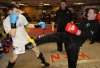 Prokick fighter Gary Fullerton lands a kick onto ProKick's European Title hopeful Johnny Smith at last night's sponsored 'spar-a-thon'.