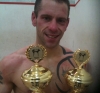 Gary Hamilton with his winner's prize after defeating Sunderland's Michael Johnston