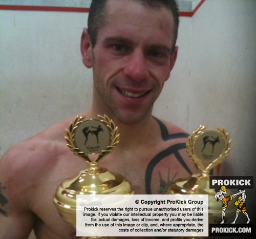 Gary Hamilton with his winner's prize after defeating Sunderland's Michael Johnston