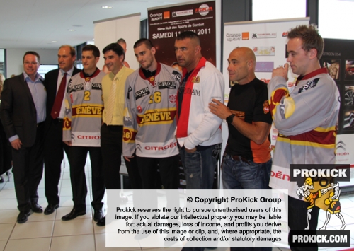 A number of the 11th June Geneva event sponsors with Jerome Le Banner