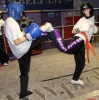 ProKick junior members George Eyre and Kallum O'Brien sparring