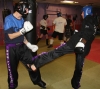 ProKick members Gerard Lavelle and Andrew Duffin sparring on the third week of ProKick HQ's level 2 sparring course.