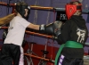 ProKick junior members Grace Goody and Finlay Orr in the sparring section of the competition day