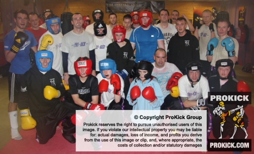 ProKick members after sparring on the fourth week of ProKick HQ's level 1 sparring course.