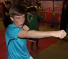 An Inst pupil displaying some good punching technique