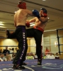 James Boyd in action against David Cunniffie (Wolfpack Kickboxing Athlone)