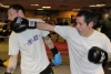 Prokick senior member James O'Reilly lands a punch onto ProKick's European Title hopeful Johnny Smith at last night's sponsored 'spar-a-thon'.
