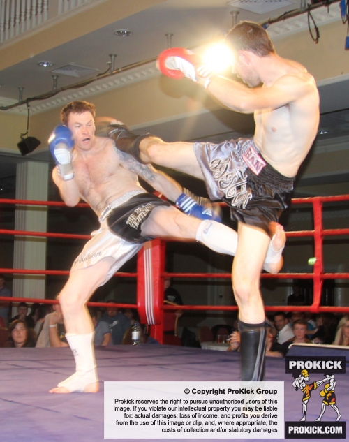 ProKick fighter Johnny Smith counter kicks Donegal's Daryl Orr