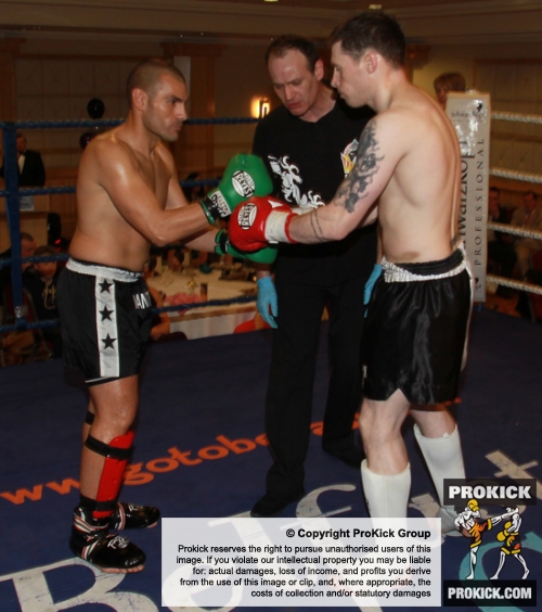 ProKick fighter Johnny Smith faces off against opponent Jonathan Curmi of Malta.
