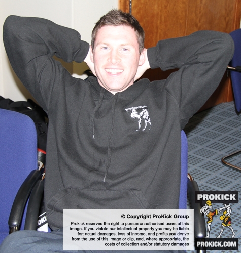 ProKick fighter Johnny Smith relaxes before his bout with Waterford fighter Joe Harte