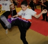 ProKick junior orange belt Joshua Sanderson working hard for his green belt grading.